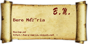 Bere Mária névjegykártya
